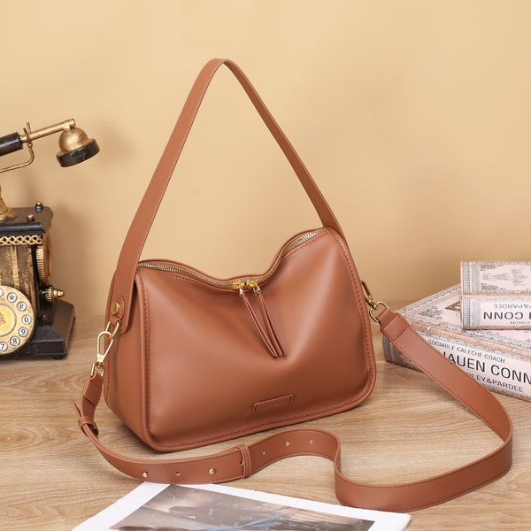 Soft vegetable-tanned cowhide shoulder crossbody bag——1682