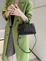 Simple Sophisticated Small Full Grain Leather Handle Bag——7871