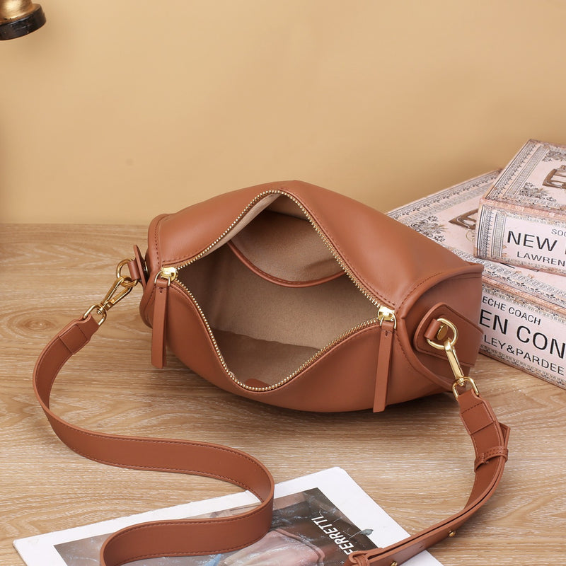 Soft vegetable-tanned cowhide shoulder crossbody bag——1682