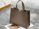 Large full grain leather handbag soft cowhide shoulder tote bag----7648