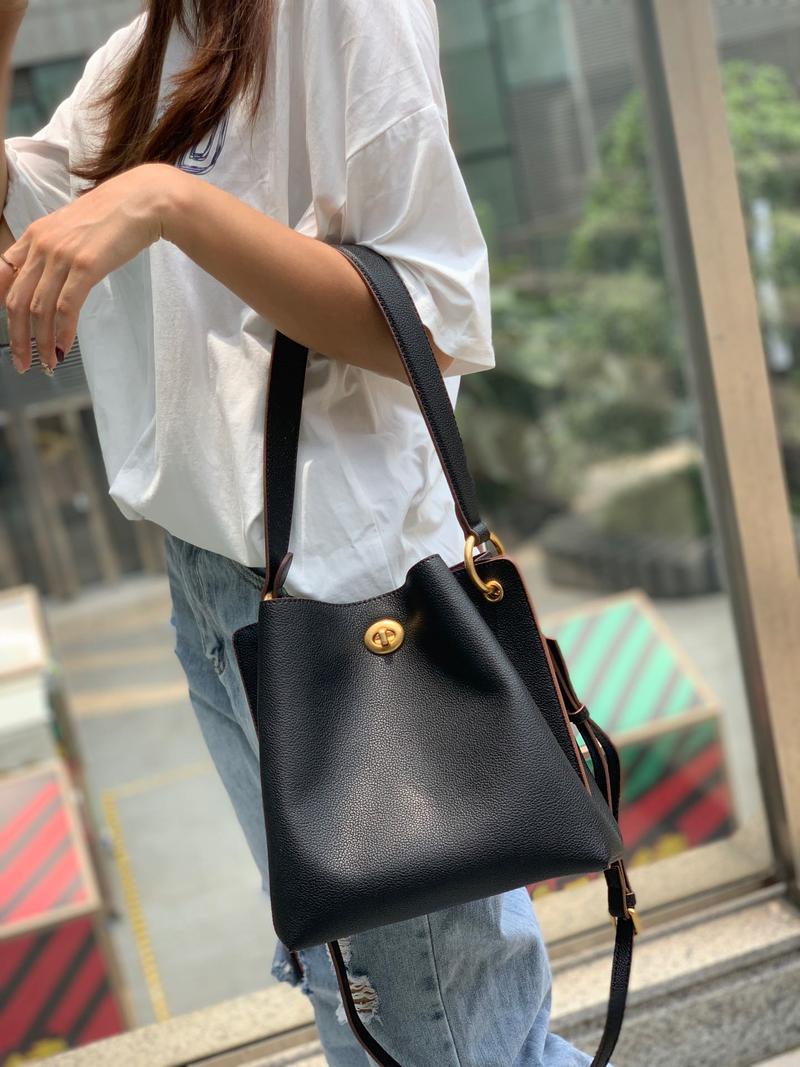 Cowhide Fashion Versatile Shoulder crossbody Bucket Bag——2661