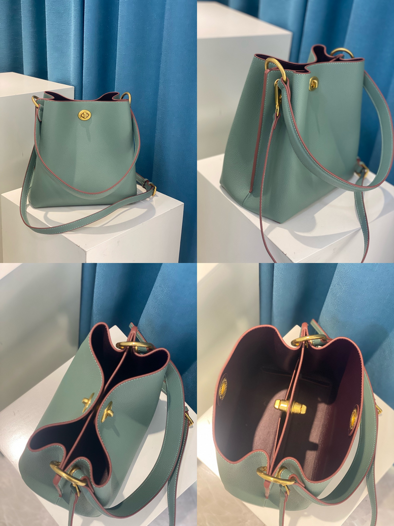 Cowhide Fashion Versatile Shoulder crossbody Bucket Bag——2661