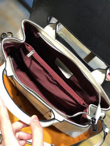 Oil Waxed Leather Flap Top Handle Shoulder Bag——8519