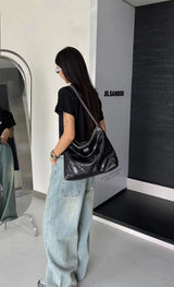 Large-capacity rhombic leather tote underarm shoulder bag——0036