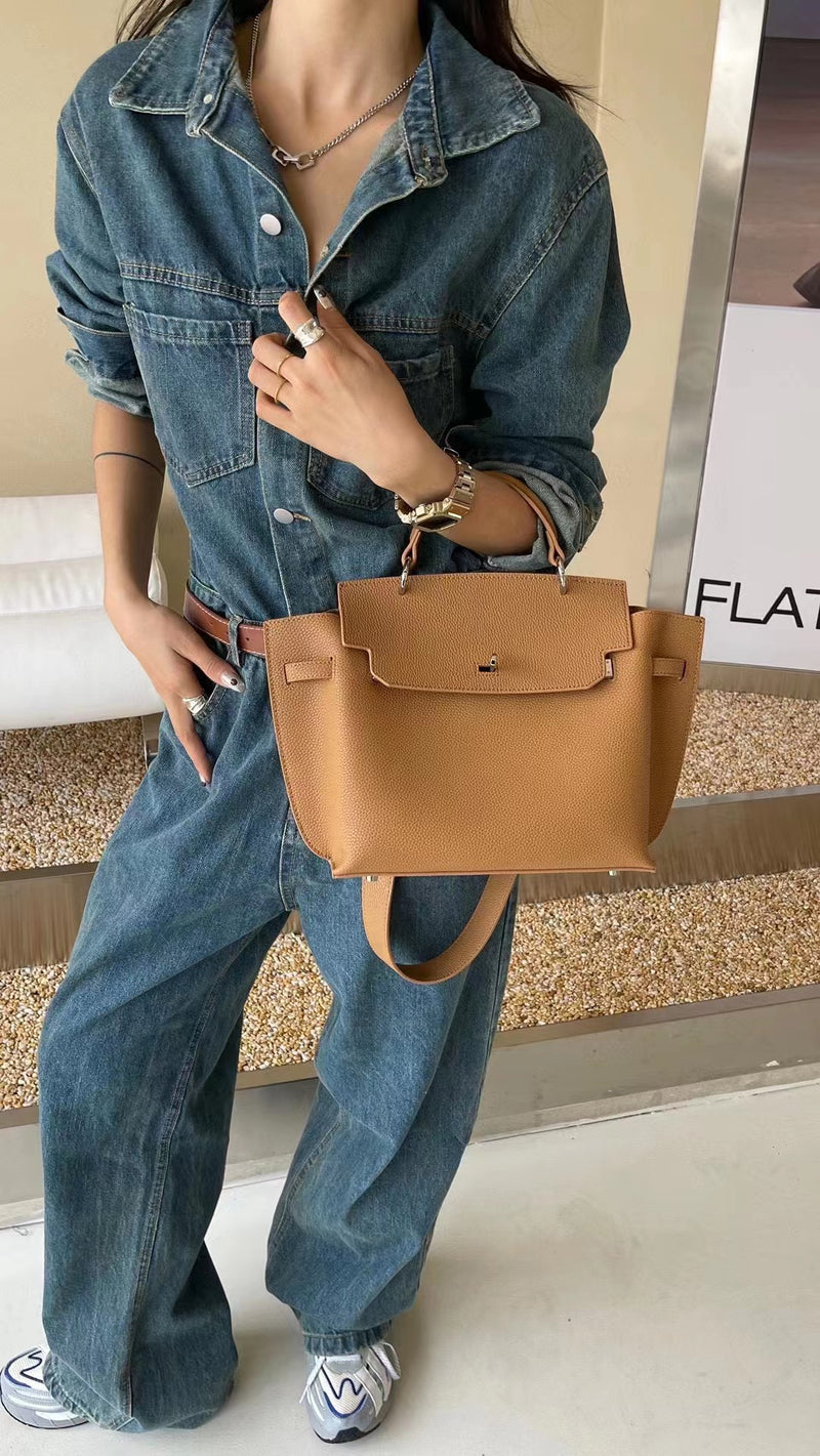 Top layer lychee grain cowhide large capacity handbag shoulder bag——6120