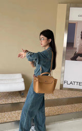 Top layer lychee grain cowhide large capacity handbag shoulder bag——6120