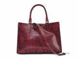 Top layer cowhide with snake embossed tote bag——1117