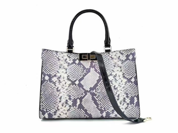 Top layer cowhide with snake embossed tote bag——1117