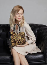 Top layer cowhide with snake embossed tote bag——1117