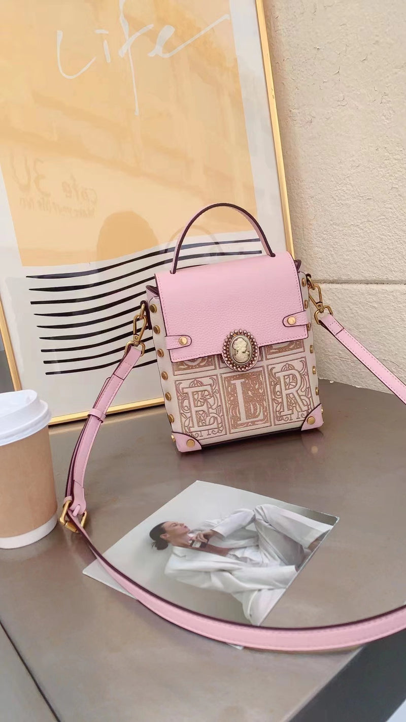 Top layer cowhide delicately embroidered handbag crossbody bag——9053