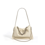 Handmade aluminum chain soft cowhide fashion shoulder bag——7617