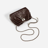 Top layer cowhide chain cloud crossbody bag——9582