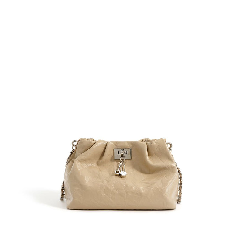 Top layer cowhide chain cloud crossbody bag——9582