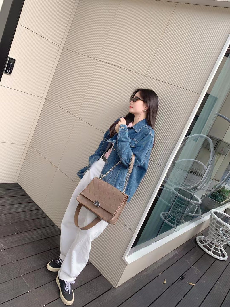 Autumn new top layer cowhide chain shoulder crossbody Bag——9086