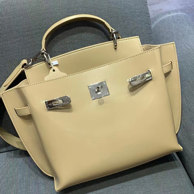 Top layer lacquered smooth cowhide large-capacity handbag shoulder bag——6122