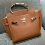 Top layer lacquered smooth cowhide large-capacity handbag shoulder bag——6122