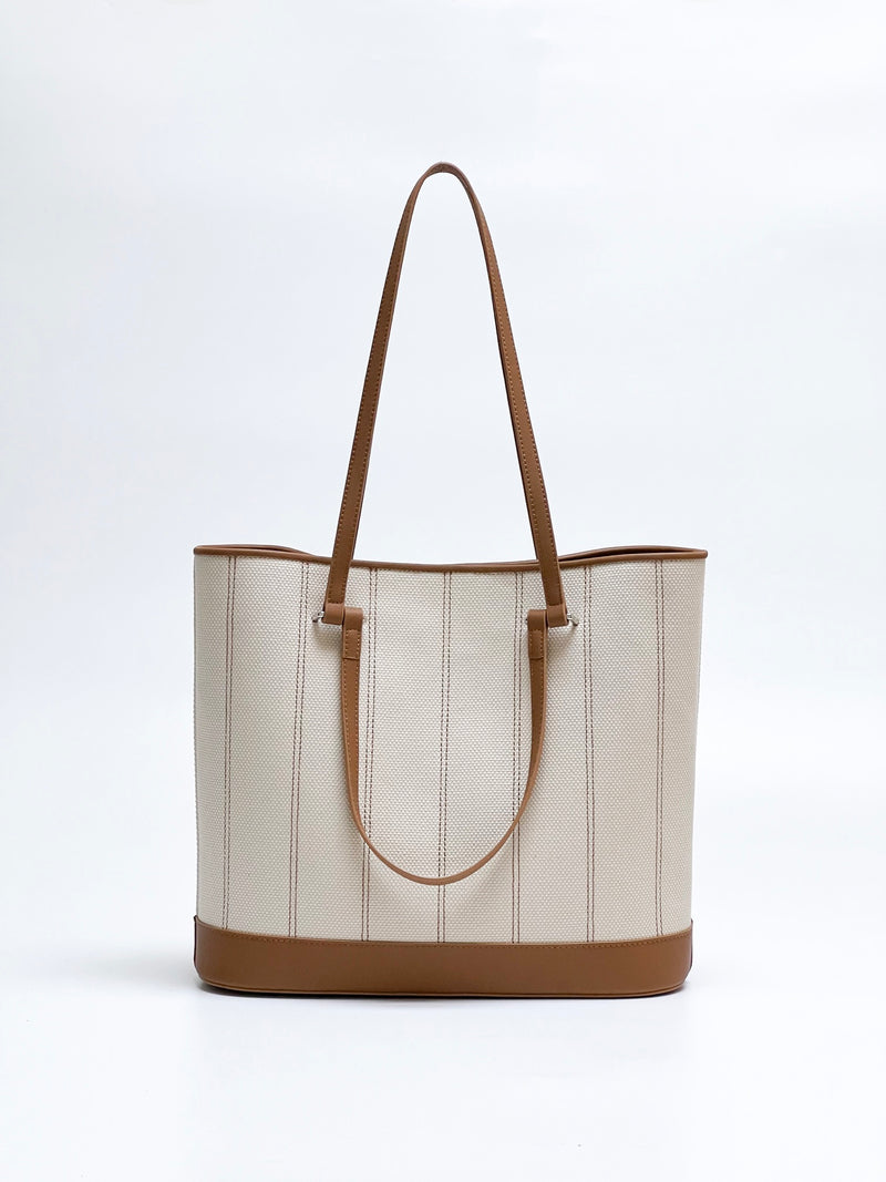 Super large capacity high density canvas cowhide bucket bag——819