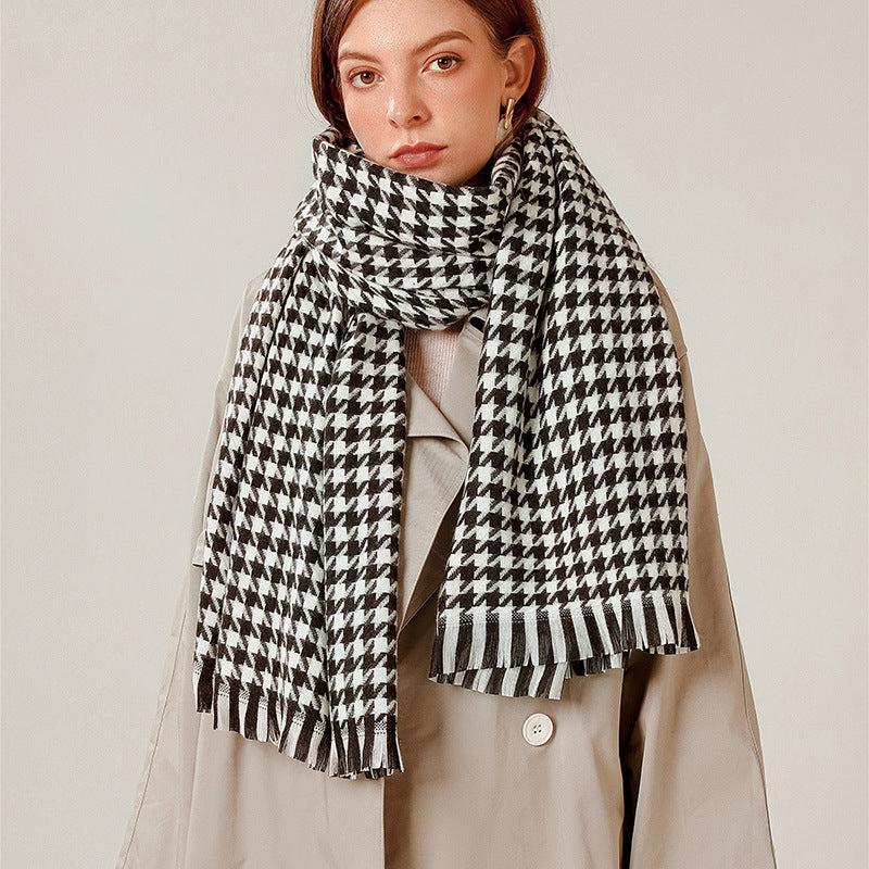 Classic Pattern Houndstooth Soft Scarf