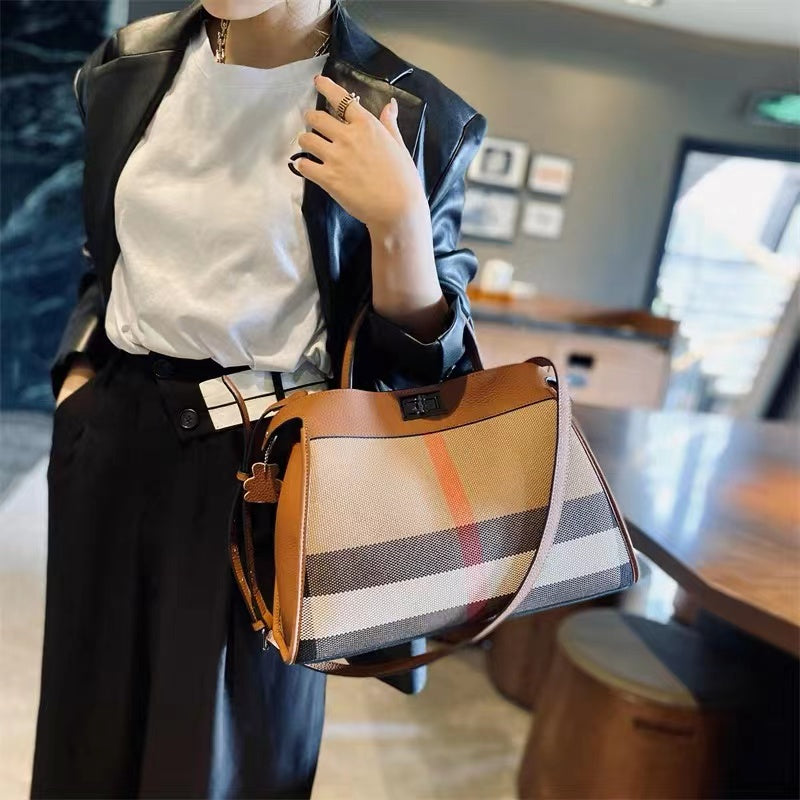 【NEW】Trapezoid Briefcase Handbag-- A10