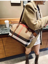 【NEW】Checkered Shell Shaped Tote Bag --79115