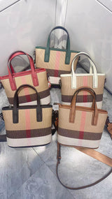 New Check Vegetable Basket Tote Bag——9802