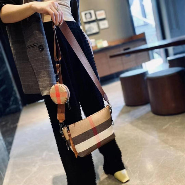 【BUY 1 GET 2】2PCS Checkered Crossbody Bag with Small Coin Wallet Set-- A03