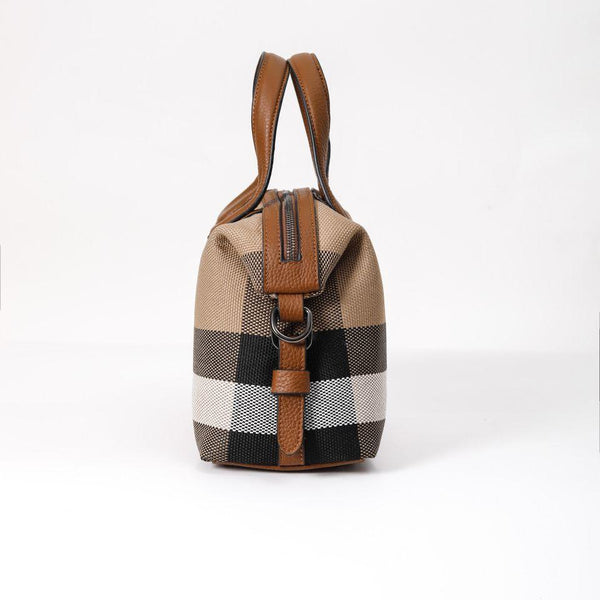 【Best Seller】Noble temperament plaid pillow bag——8926  L 11.81" , W 5.12" , H 8.66"