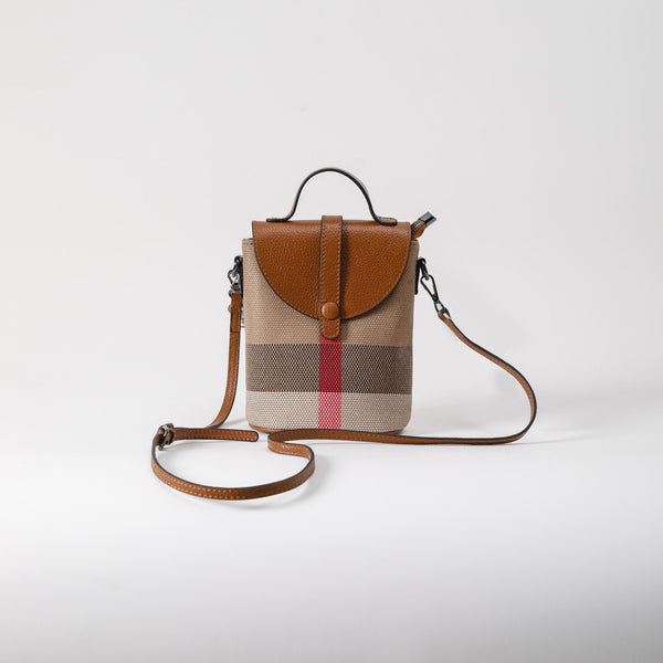 【Phone Bag】Plaid Crossbody Bag —— 8911  L 5.51" , W 3.55" , H 7.09"