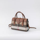 Checkered Cowhide Tootsie Handbag——A01#  L 10.24" , W 4.33" , H 7.09"