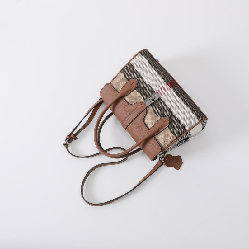 Checkered Cowhide Tootsie Handbag——A01#  L 10.24" , W 4.33" , H 7.09"