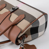 Checkered Cowhide Tootsie Handbag——A01#  L 10.24" , W 4.33" , H 7.09"